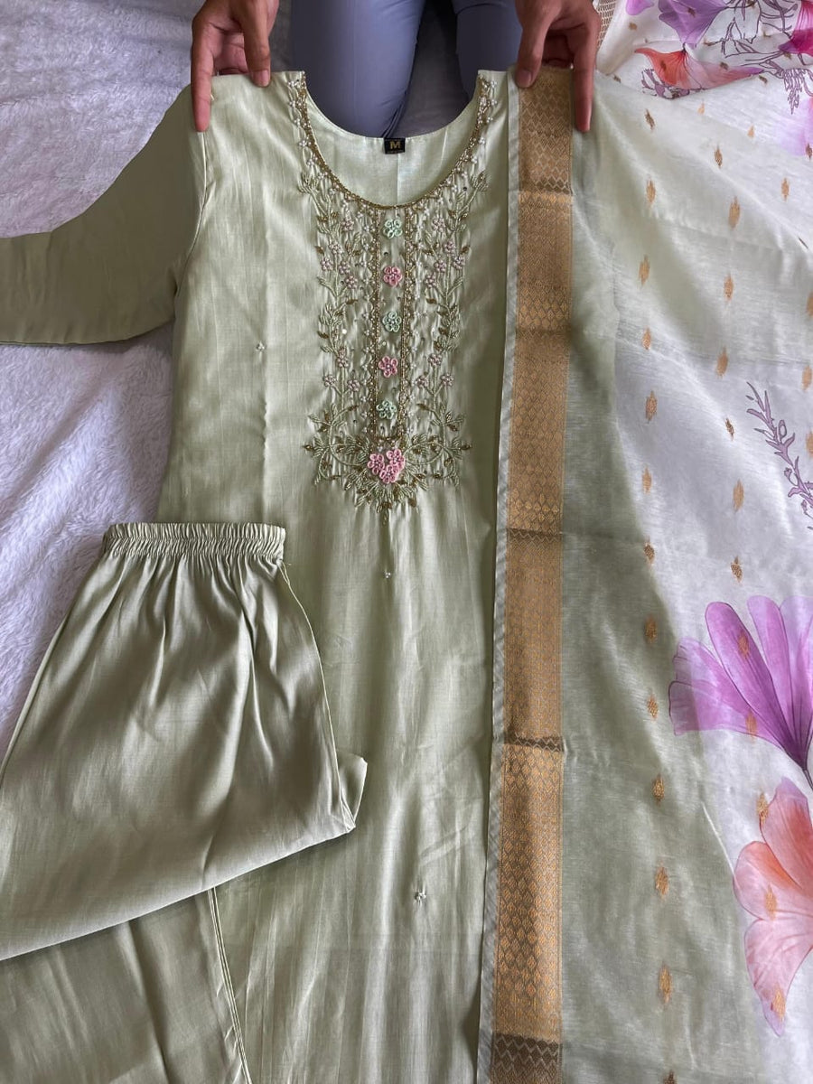 premium Roman silk outfit - Anvitha Collections