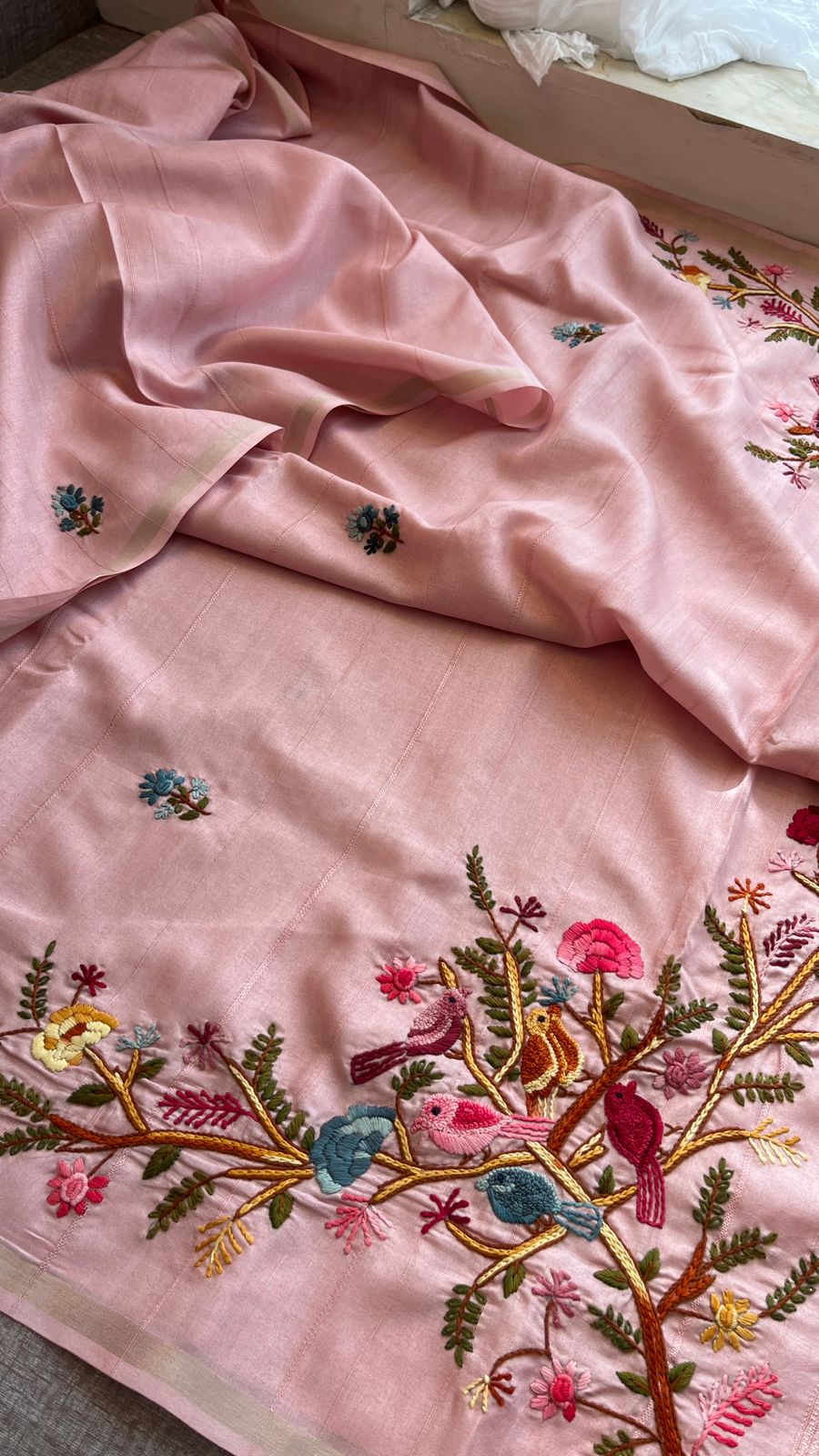 100% tussar linen silk - Anvitha Collections