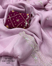 soft crush chiffon saree - Anvitha Collections