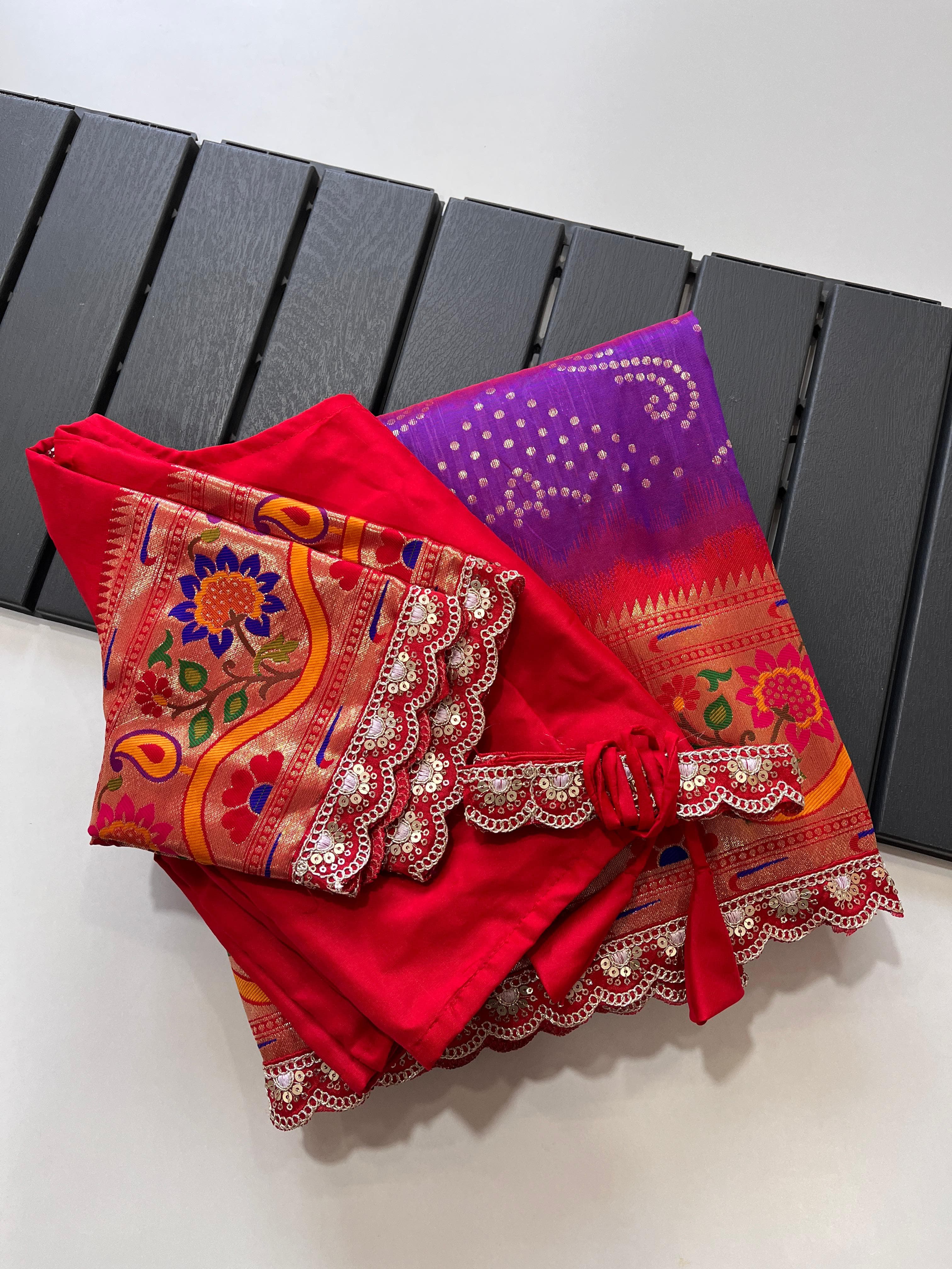 Banarasi Pattu and Bandhani work - Anvitha Collections