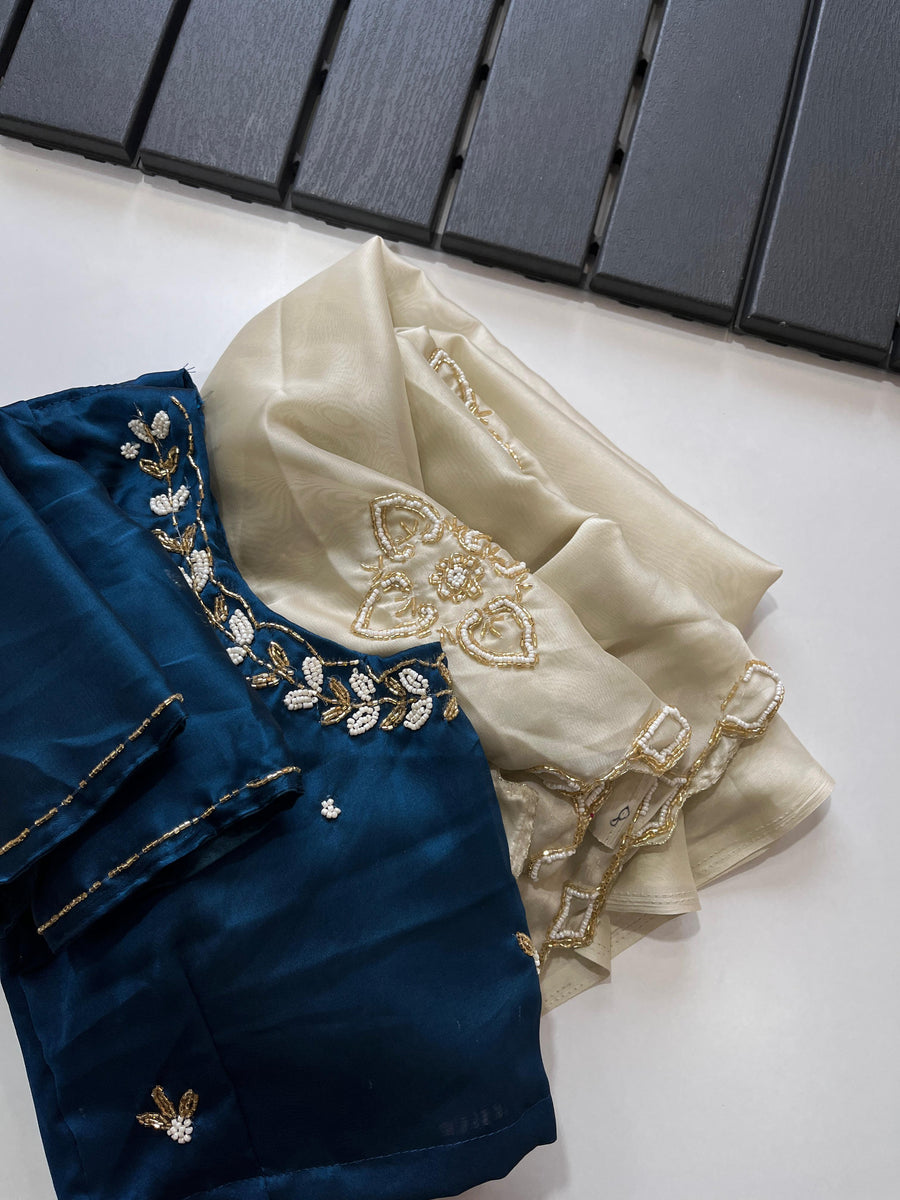 Satin Georgette saree - Anvitha Collections