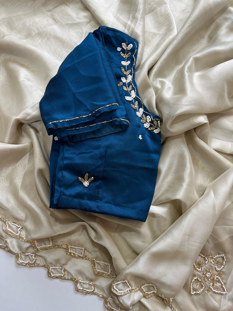 Satin Georgette saree - Anvitha Collections