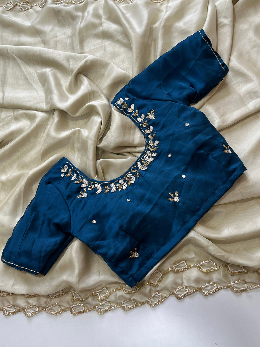 Satin Georgette saree - Anvitha Collections