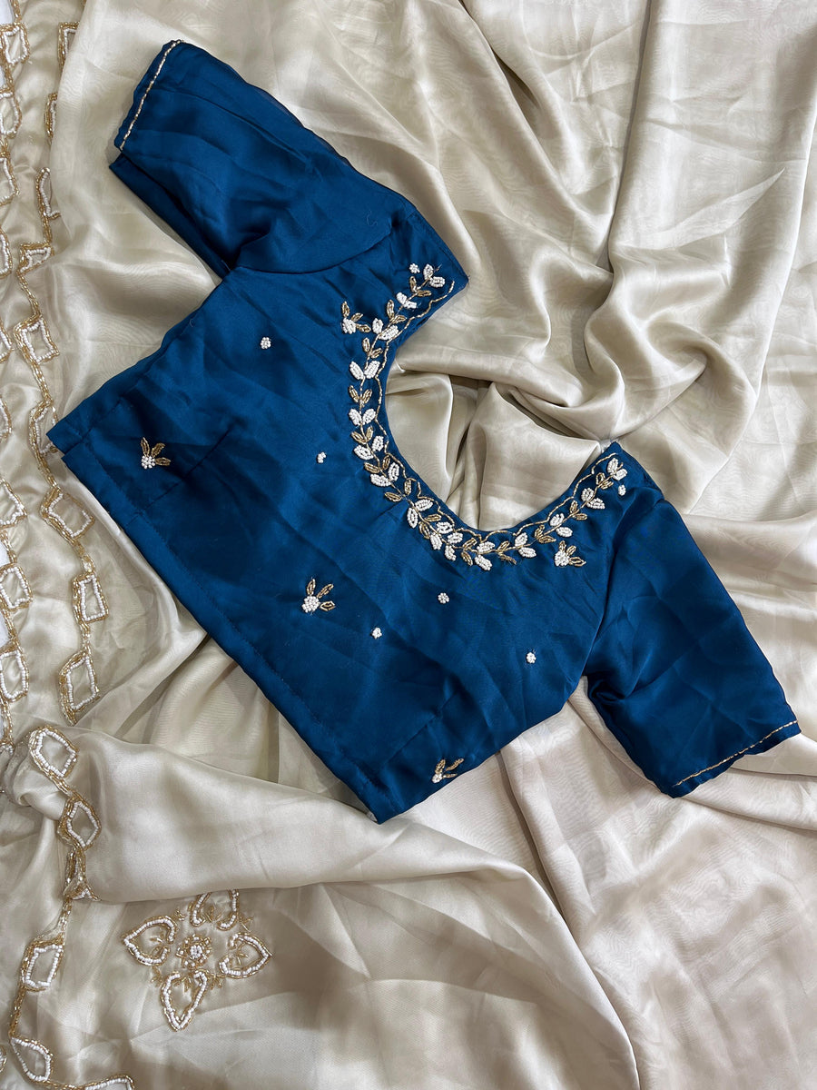 Satin Georgette saree - Anvitha Collections