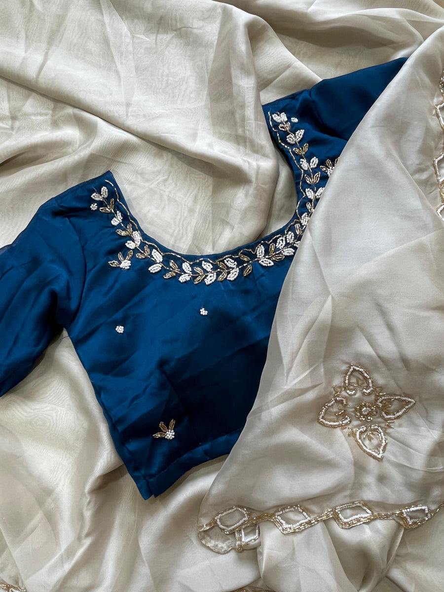 Satin Georgette saree - Anvitha Collections