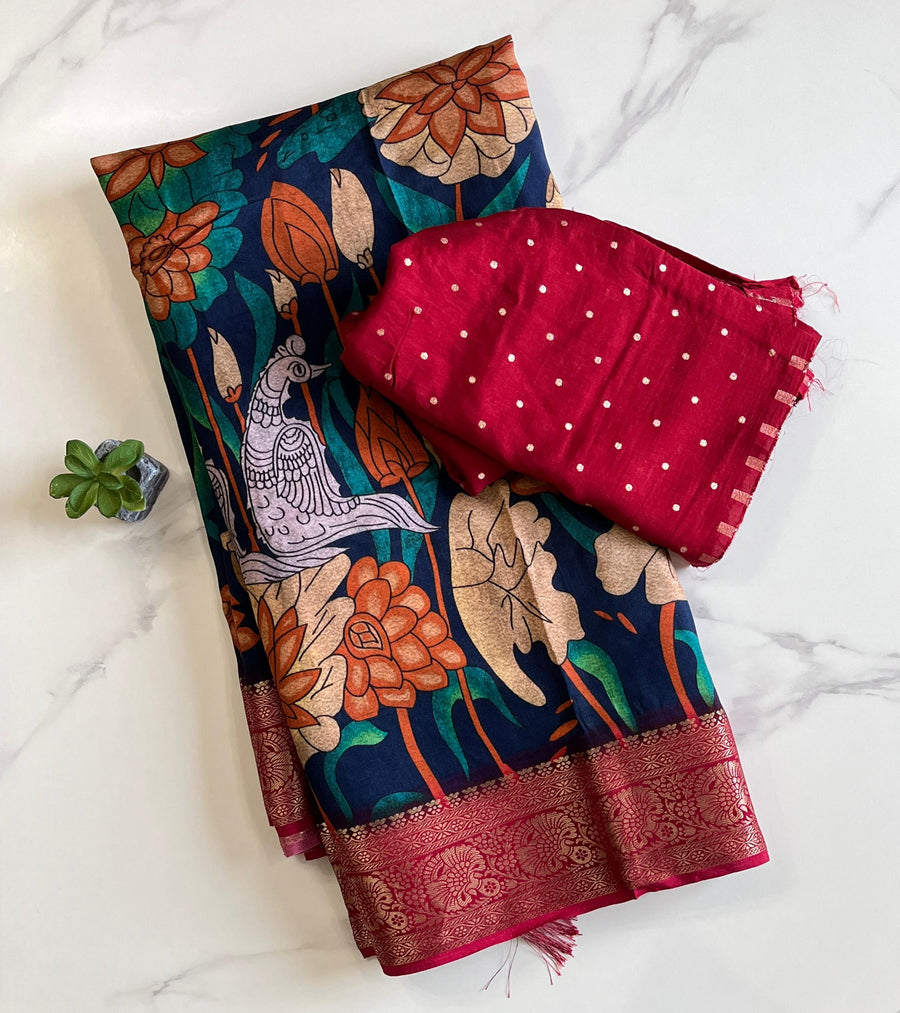 pure viscose kalamkari print
