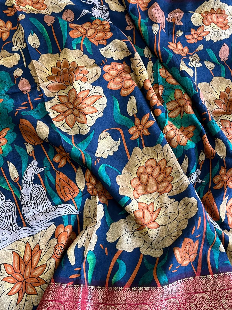 pure viscose kalamkari print