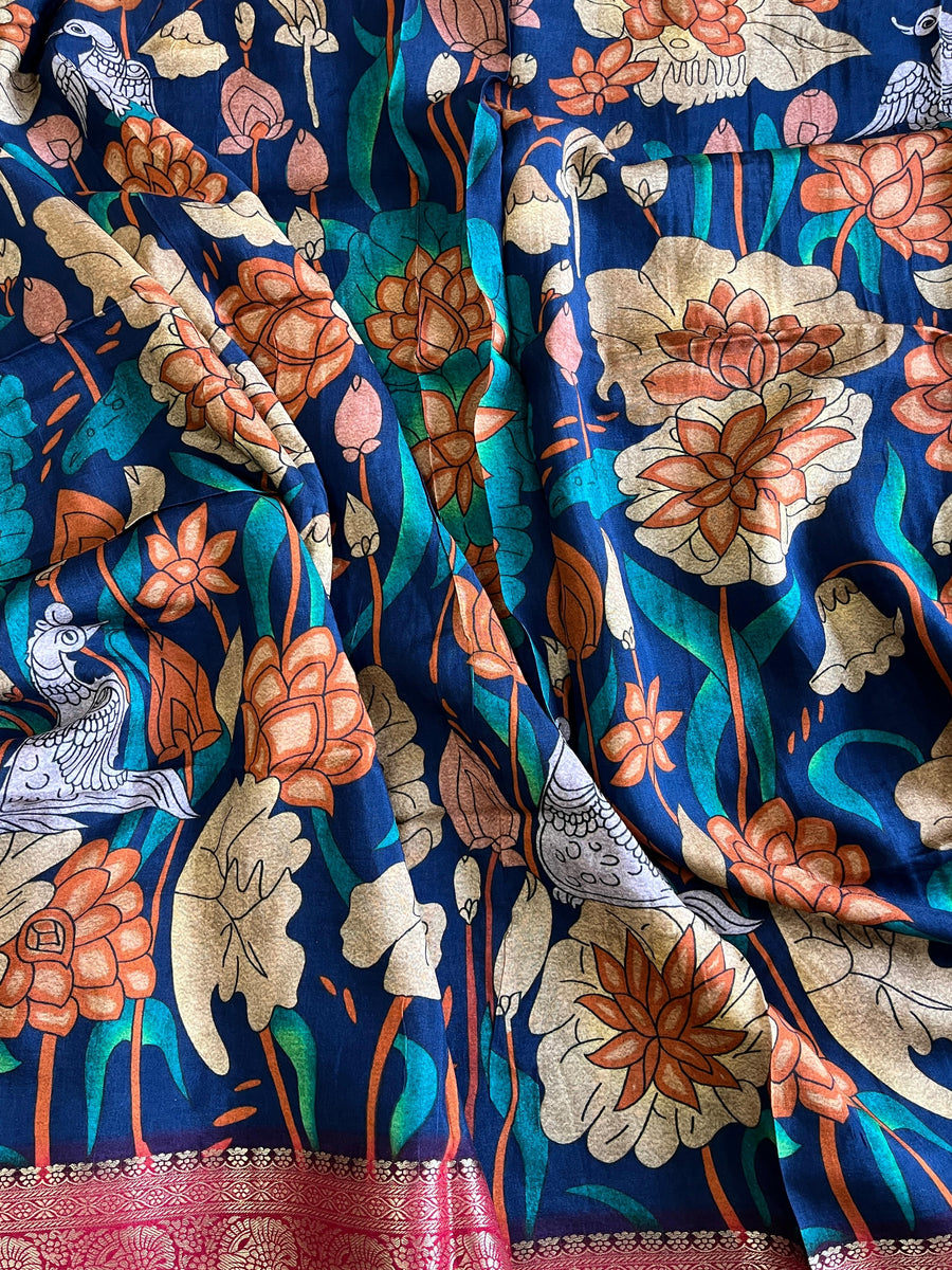 pure viscose kalamkari print