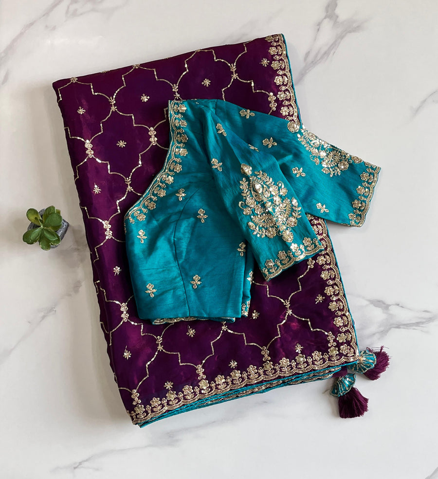premium space silk saree