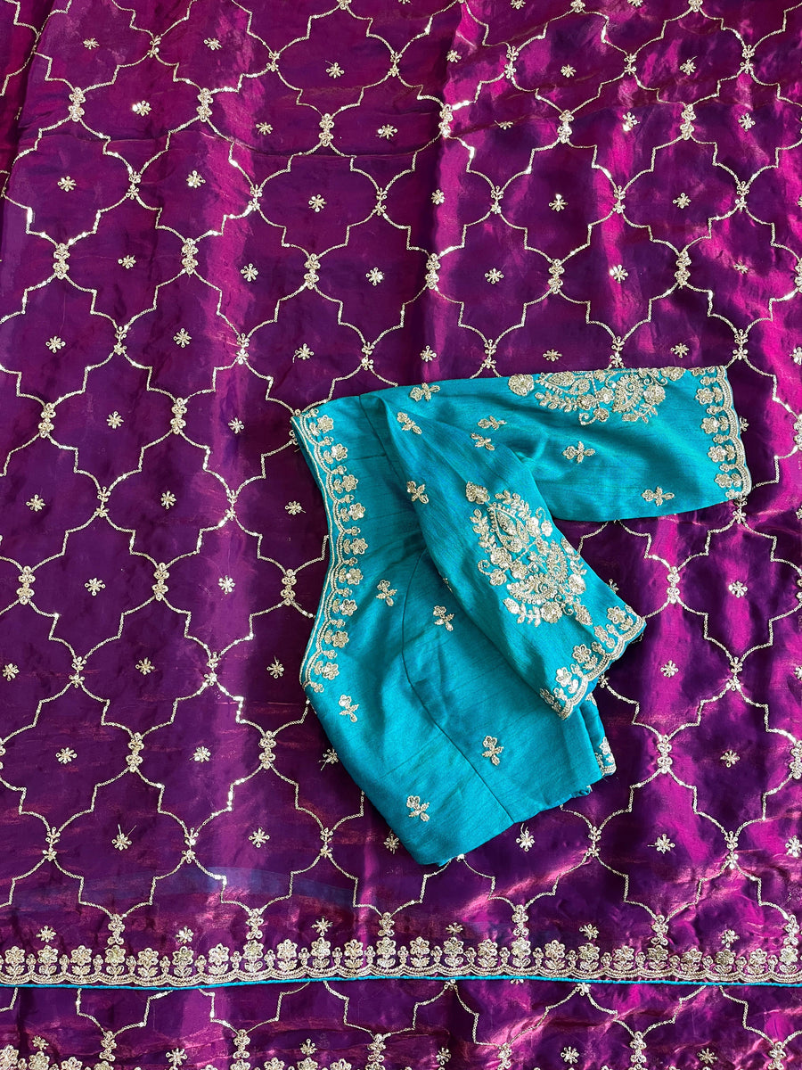 premium space silk saree