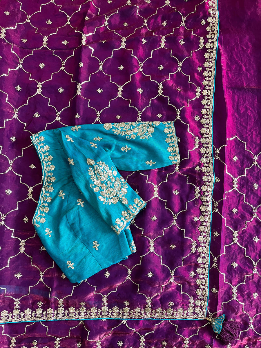 premium space silk saree