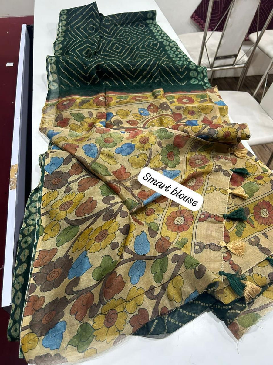 stunning linen saree