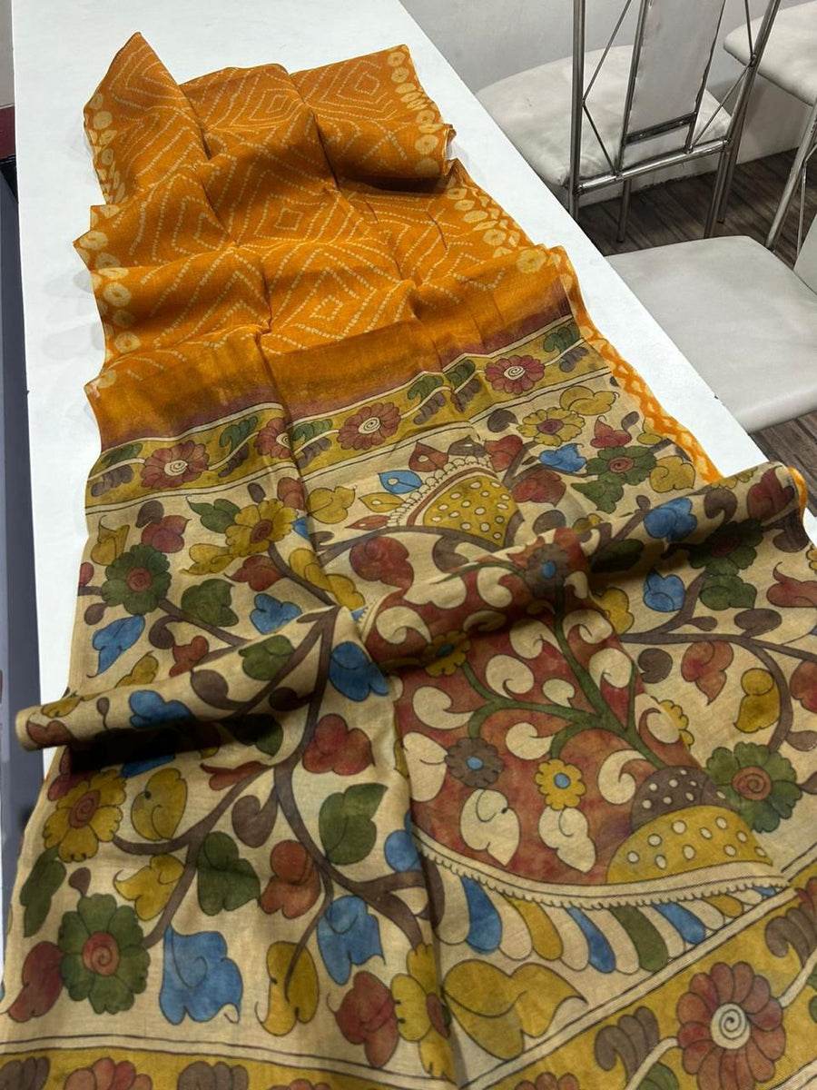 stunning linen saree