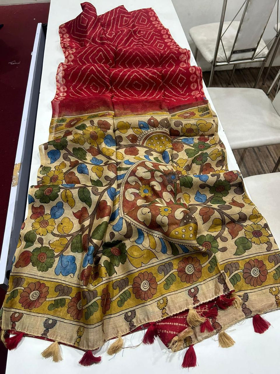 stunning linen saree