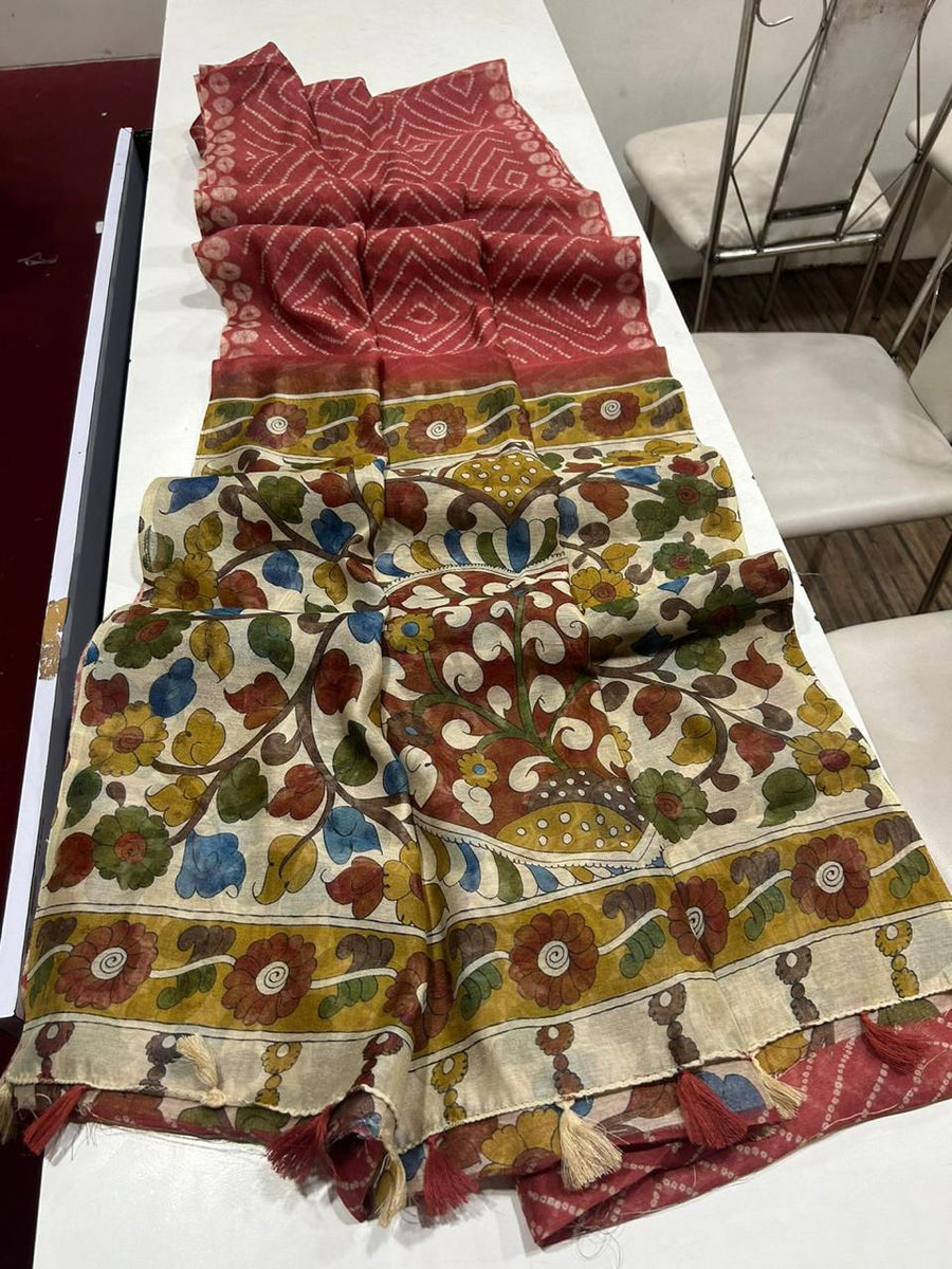 stunning linen saree