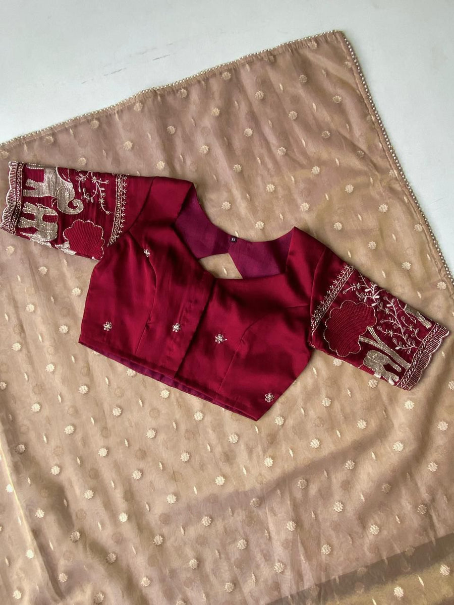 pure soft tissue organza saree