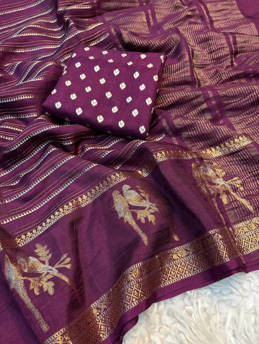 pure viscose Russian dola saree