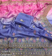 stunning dual-tone satin chiffon saree