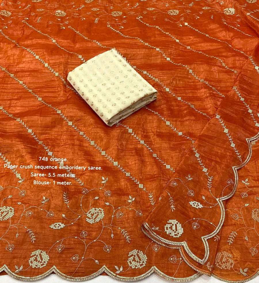 soft paper crush saree