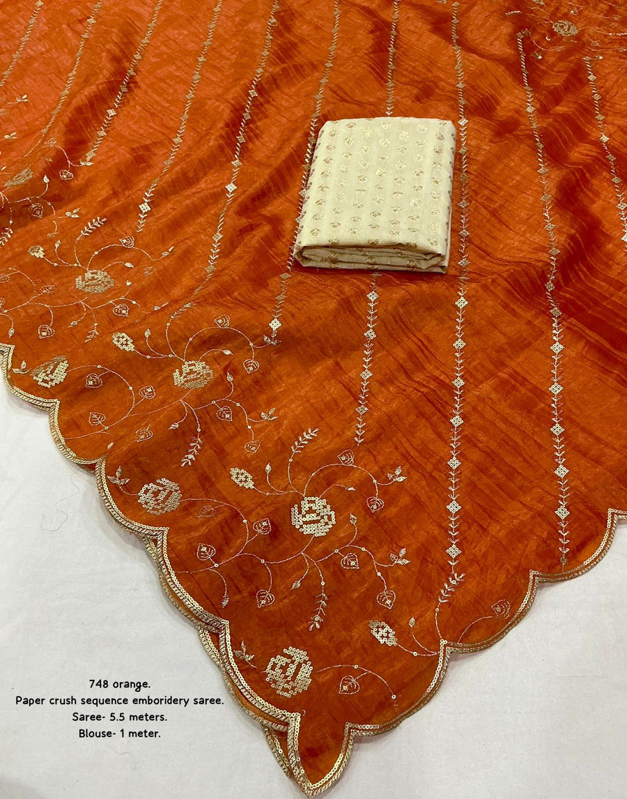 soft paper crush saree