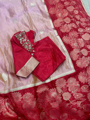 pure tissue georgette silk saree