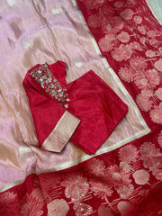 pure tissue georgette silk saree