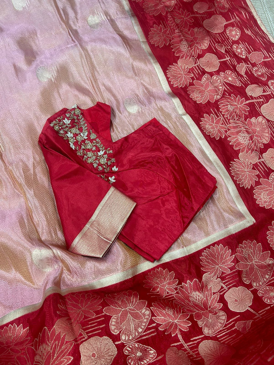 pure tissue georgette silk saree