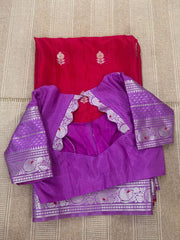 pink doriya chiniya silk saree