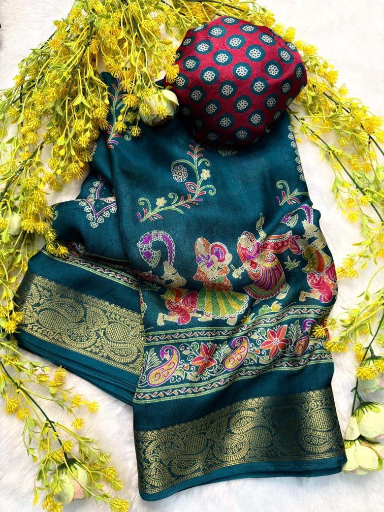 Heavy Marsh Melon Self Saree