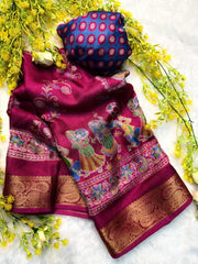 Heavy Marsh Melon Self Saree