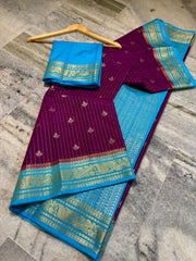Semi Chiniya Silk Saree