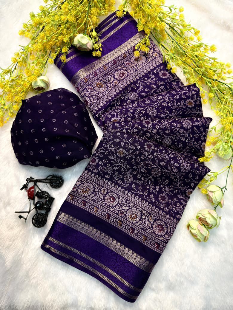 Ajrakh-designed cotton silk sarees