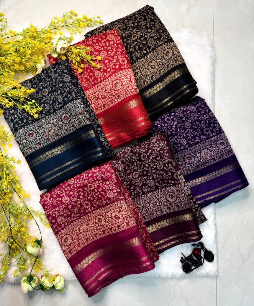 Ajrakh-designed cotton silk sarees