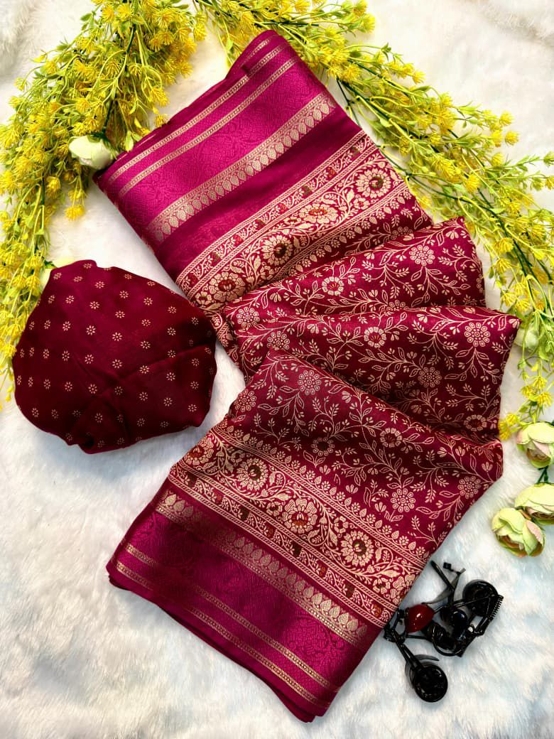 Ajrakh-designed cotton silk sarees