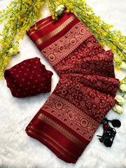 Ajrakh-designed cotton silk sarees