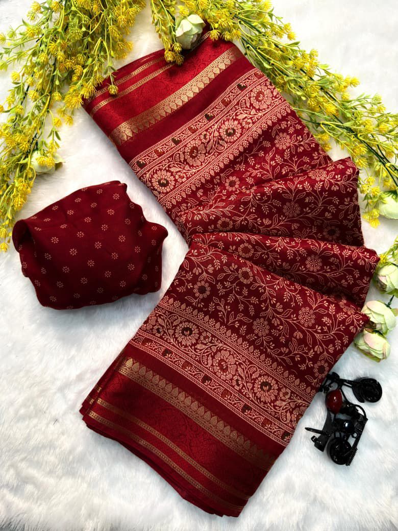 Ajrakh-designed cotton silk sarees
