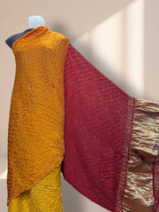 Modal Silk Tissue Pallu Kutchi Bandhani saree