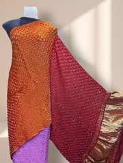 Modal Silk Tissue Pallu Kutchi Bandhani saree