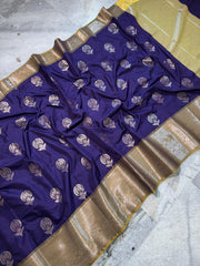 Banarasi semi chinya gadwal pattu silk saree