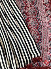Ajrakh printed saree