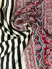 Ajrakh printed saree