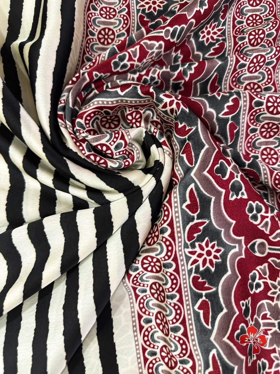 Ajrakh printed saree