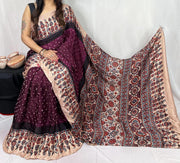 Modal Ajrakh with Bandhni Saree