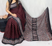 Modal Ajrakh with Bandhni Saree