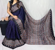 Modal Ajrakh with Bandhni Saree