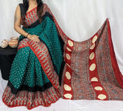 Modal Ajrakh with Bandhni Saree