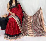 Modal Ajrakh with Bandhni Saree