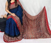 Modal Ajrakh with Bandhni Saree