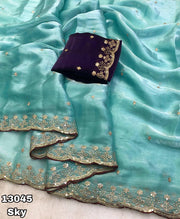 silky shimmer satin fabric Saree
