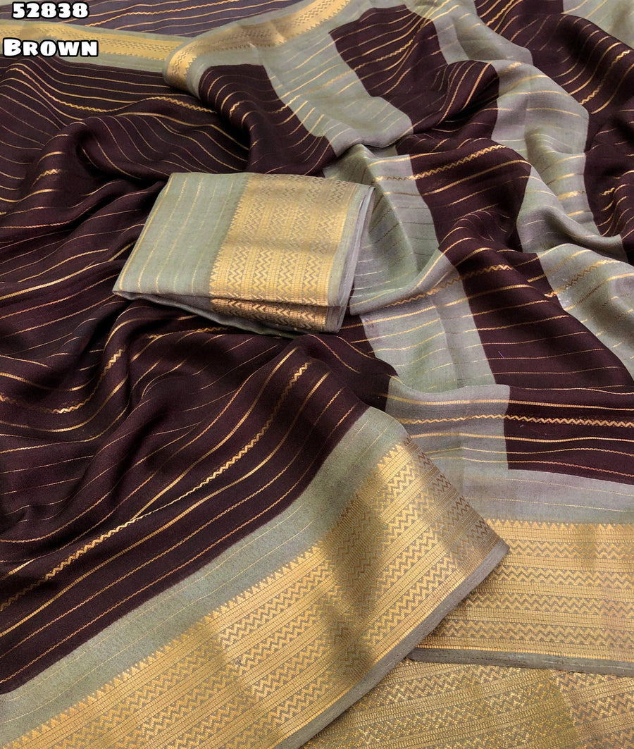 gold zari weaving saree
